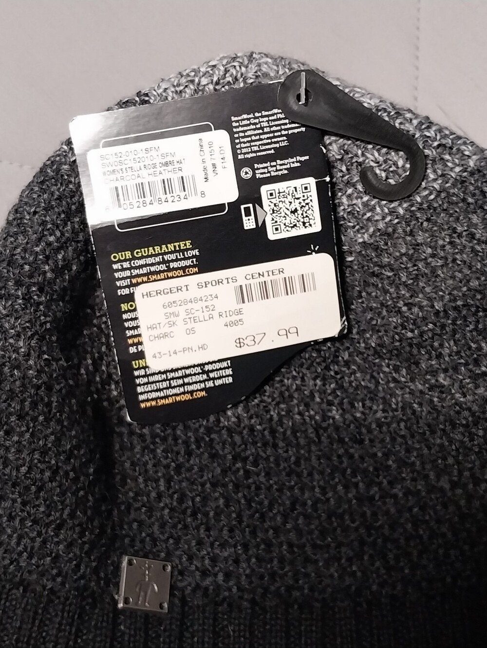 Smartwool Gradient Charcoal Knit Boys Merino Wool Beanie OS - Picture 3 of 3
